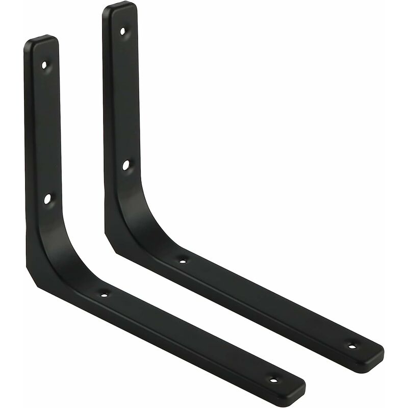 Wandregalhalterung, 2 Stück, Metallhalterung, 300 Mm X 250 Mm, Robuste Halterung, Wandregalhalterung Für Industrielle Küche, Wanddekoration, Heizkörper-wandmontage (schwarz)
