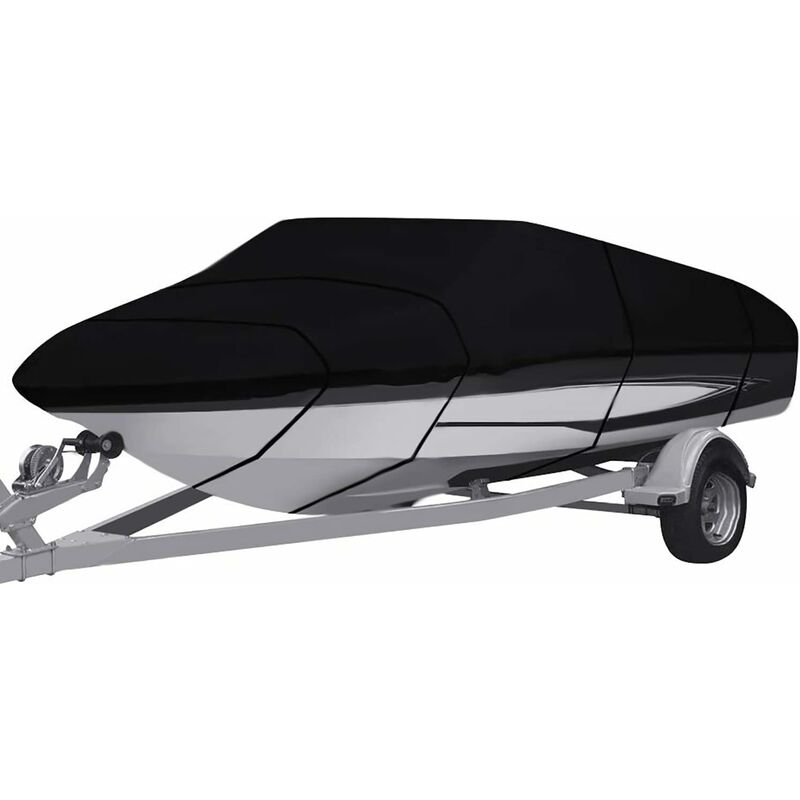 Bootsabdeckung Für Anhänger, Robustes 210d Wasserdichtes Oxford-gewebe In Marinequalität, Für Yacht, Fischerboot, Tri-hull (210d, 11–13 Fuß-v)