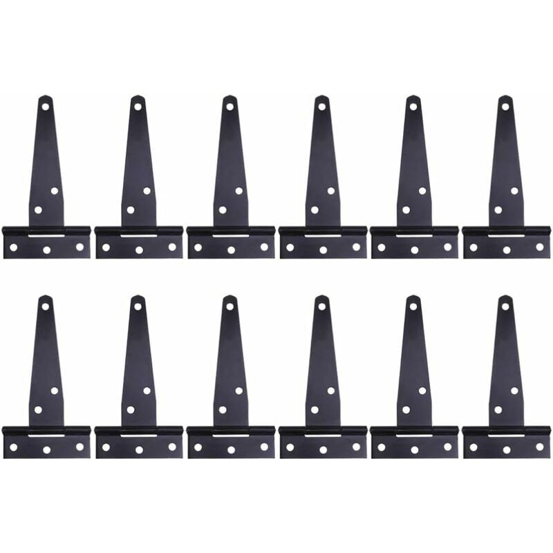 12 Stück Robuste Schwarze T-scharniere, Holztürscharniere Oder Metalltüren, Rostfreie Eisen-scheunentorscharniere (4 Zoll)