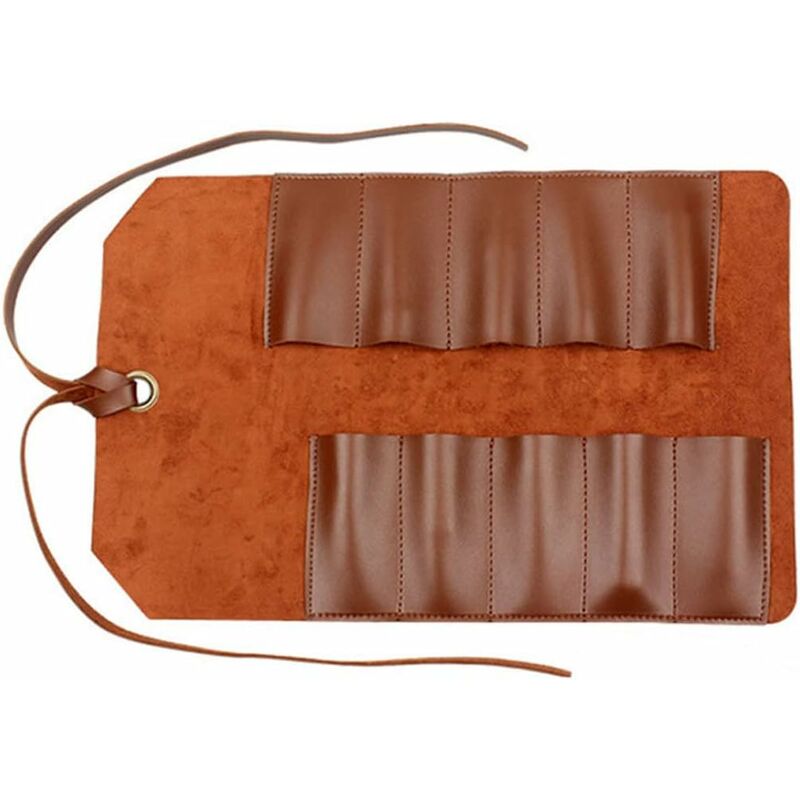 Werkzeugrolle, Ledertasche, 10 Taschen, Multi-user-organizer Für Holzbearbeitung, Schraubenschlüssel, Hellbraun, Werkzeugtasche,