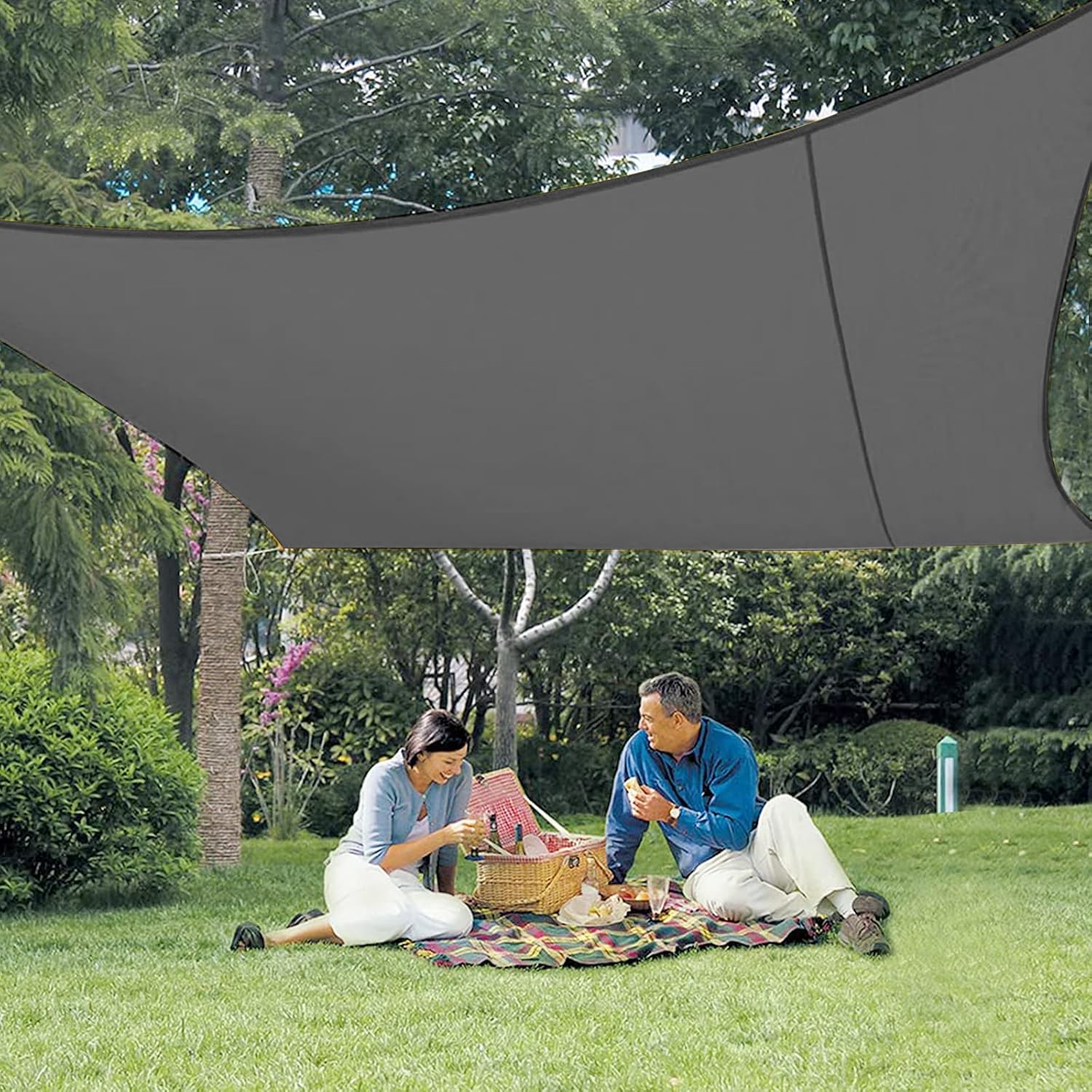 Rechteckiges Sonnensegel, 2,5 X 3 M, Schattentuch, Wasserdichte Pes-markise, 95 % Uv-schutz Für Garten, Außenterrasse, Anthrazit