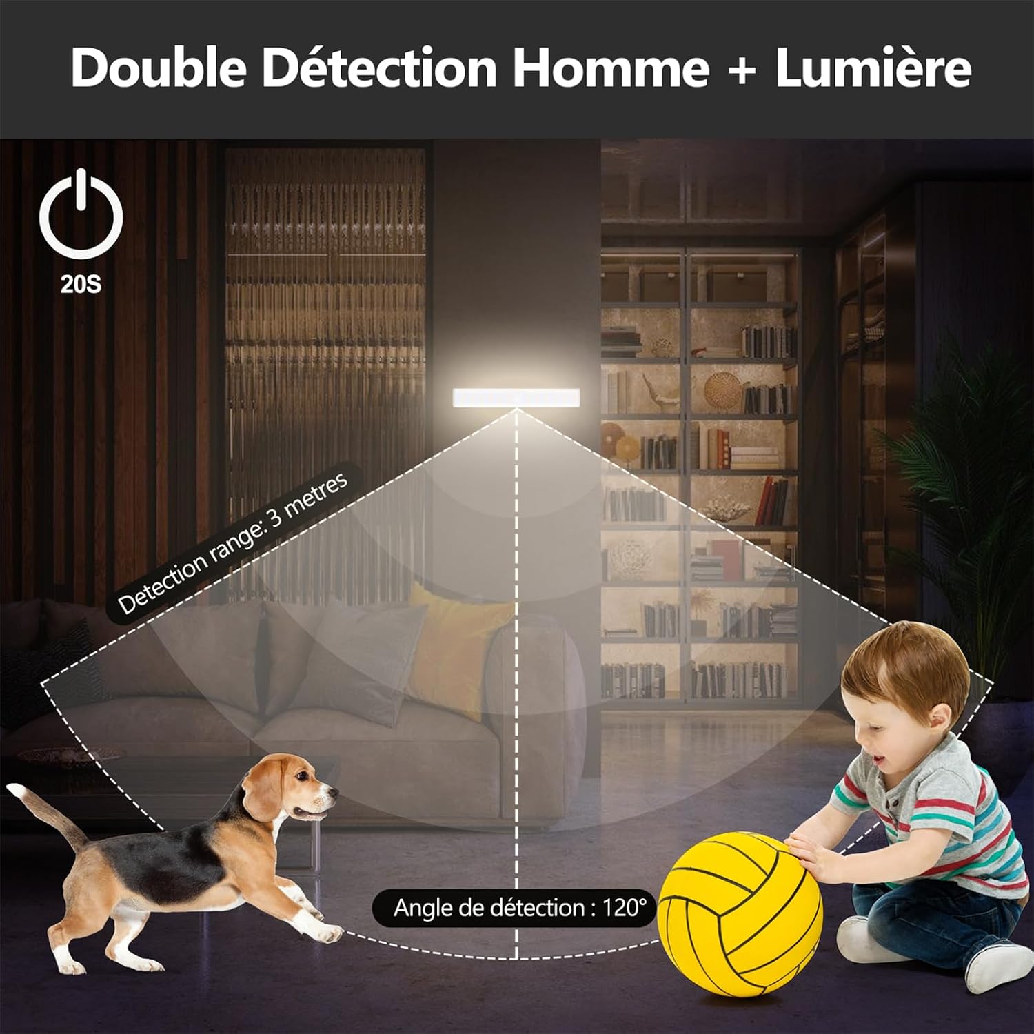 Reglette Led-küchenleuchte Über Usb Wiederaufladbar, 56 Led-schrankleuchte, Kabellose Innen-bewegungsmelder-lampe 20 Cm