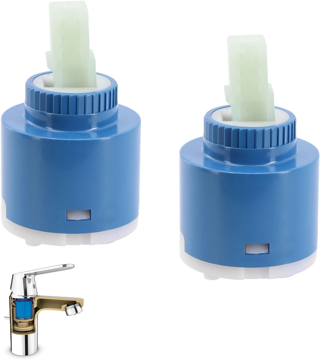 35-mm-keramikkartusche, 2 Stück Keramikkartuschen, 35-mm-wasserhahnkartusche, Keramik-ersatzkartusche Für Mischbatterien, Geeignet Für Küchenarmaturen Und Spültischarmaturen