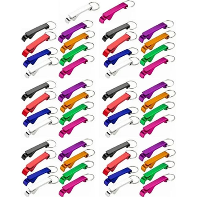 50 Stück Flaschenöffner-schlüsselanhänger Aus Aluminium, Mini-flaschenöffner In Bunten Farben Für Die Hosentasche, Geeignet Für Bier Und Andere Getränke