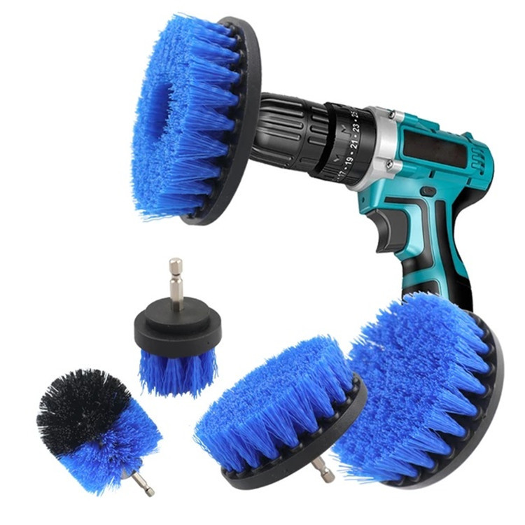 4 Stück Bohrer-reinigungsbürste, Bürste Für Bohrer, Auto, Fliesen, Teppich, Badewanne, Küche, Toilette, Blau