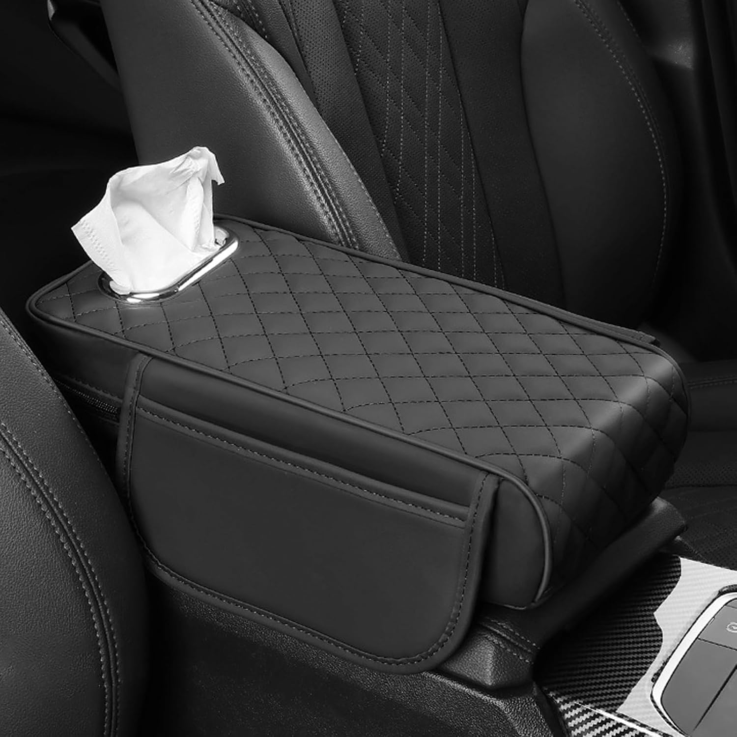 Auto-armlehnenkissen Mit Taschentuchbox, Sitz-armlehnenpolster, Memory Foam-armlehnenmatte, Kompatibel Mit Den Meisten Autos, Suvs