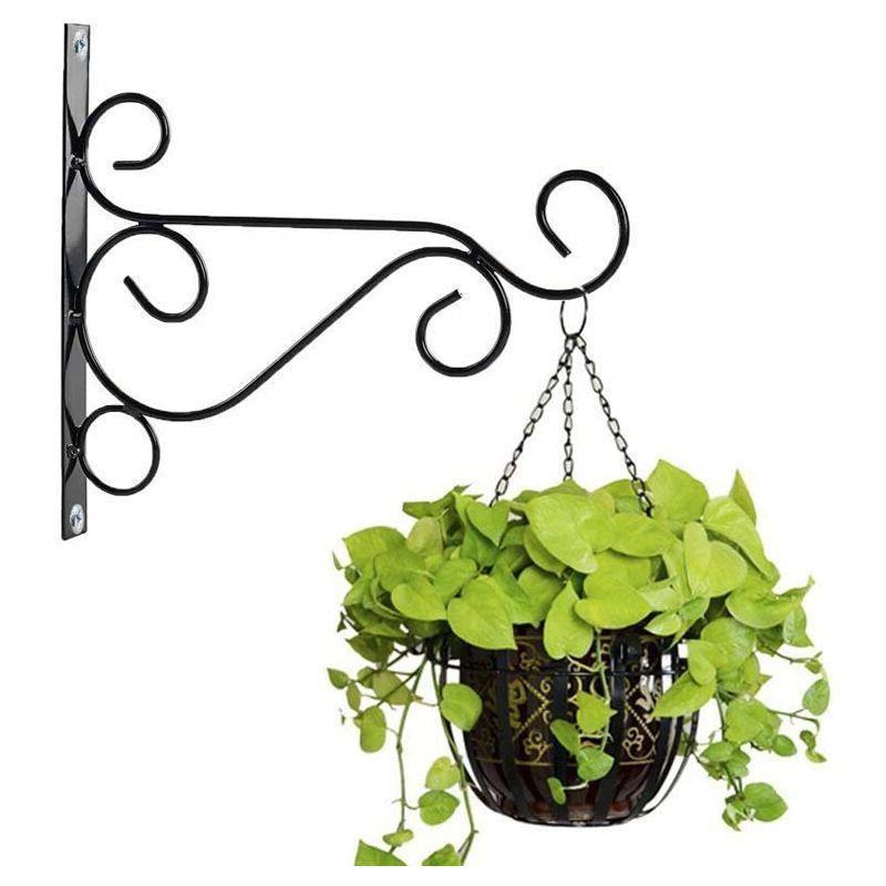 1 Stück Balkon-wand-pflanzenhalter, Schmiedeeiserner Aufhängehaken, Pflanzenaufhängerhaken Mit Schrauben, Für Gartenbalkon-laternenpflanzen-dekor