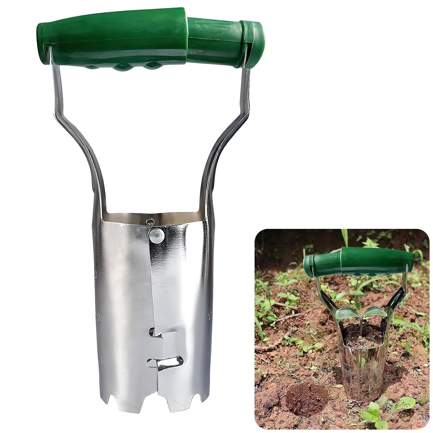 Blumenzwiebelpflanzer, Blumenzwiebelpflanzer, Garten-umpflanzer, Blumenpflanzwerkzeuge Für Blumen-, Kartoffel- Und Tomatensetzlinge (grün)