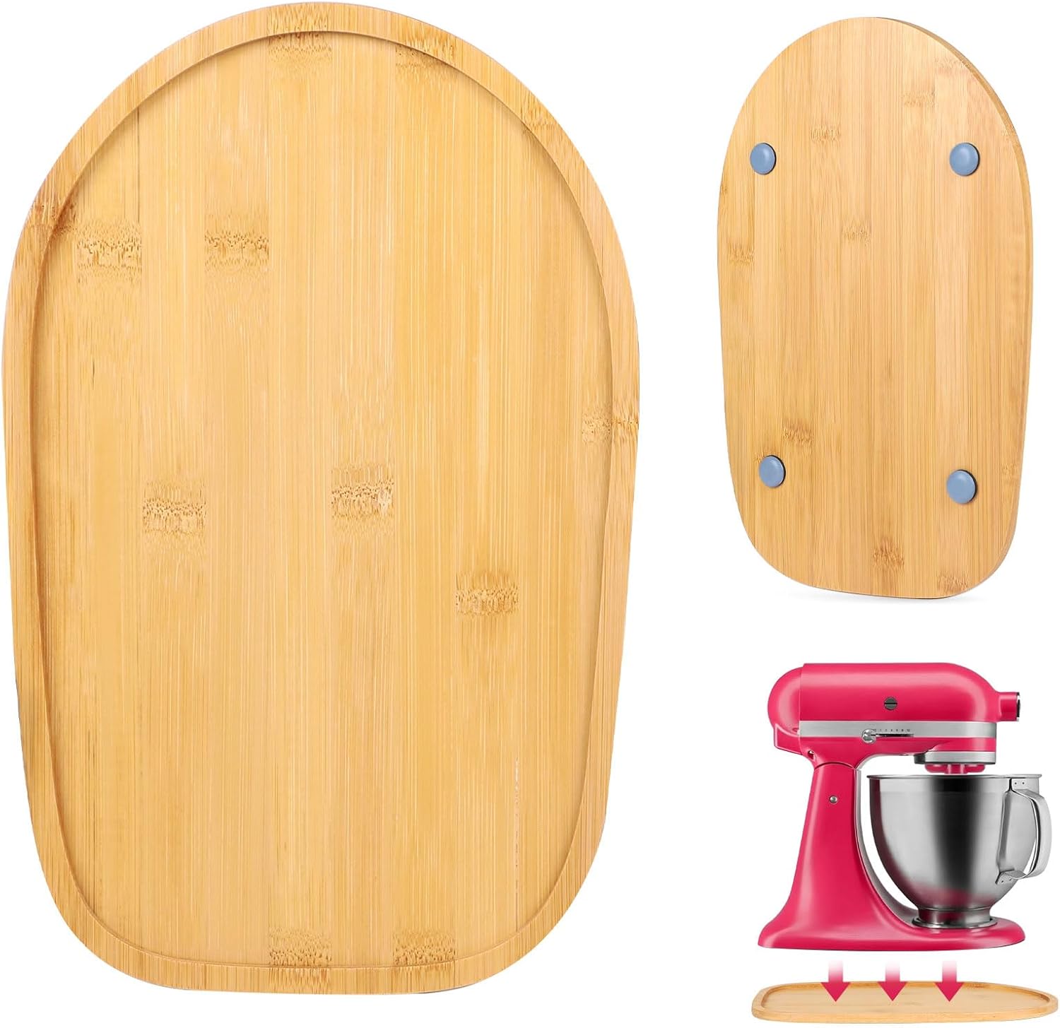 Kitchenaid-kompatibles Gleitbrett, Bambus-gleitmatte Für Küchenmaschinenständer, Gleitmatte Für Küchenmaschinen (34 X 21 Cm)