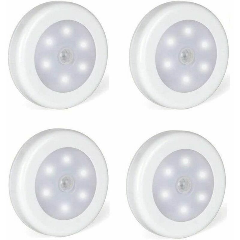 Led-klebelampe, Led-bewegungsmelder-beleuchtung Mit Magnetfuß, 4er-set (batteriebetrieben)