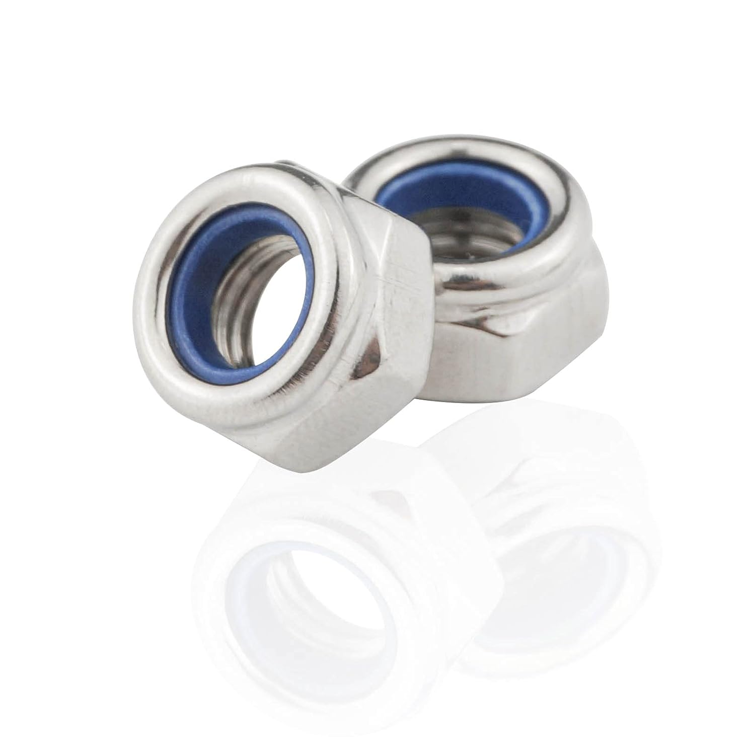 M8-mutter, 8 Mm Edelstahlmuttern (10 Stück), Sechskantmuttern Aus Edelstahl, Nylon-kontermutter, Selbstsichernde Mutter Für Bolzen Und Schrauben