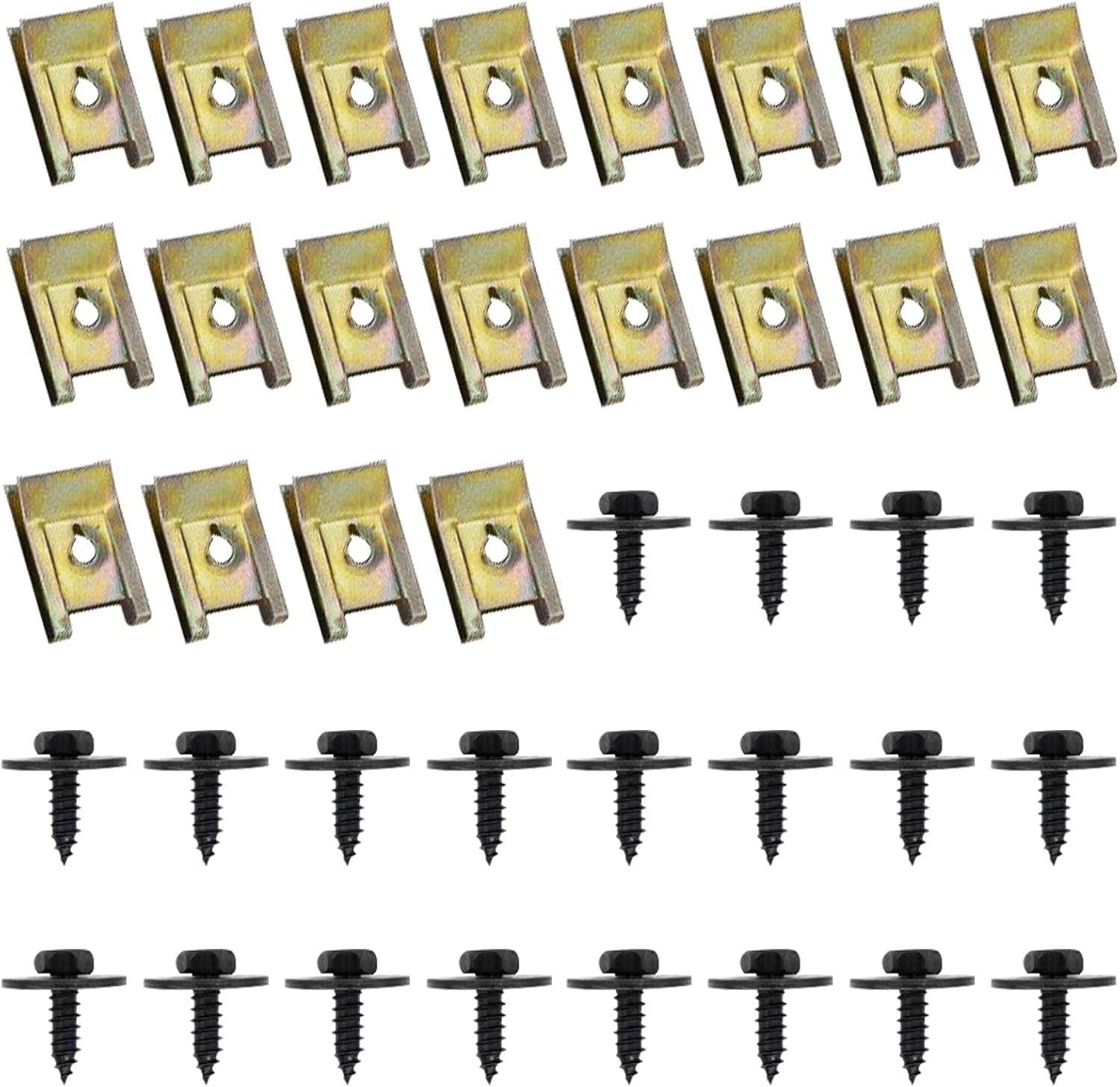 40 Stück Auto-befestigungsklammern, Autoschrauben Und -bolzen, U-clip-befestigung, Auto-kotflügelmutter Und -klammer, Karosserieklammern, Unterbodenschrauben, Karosserie-kotflügelschrauben