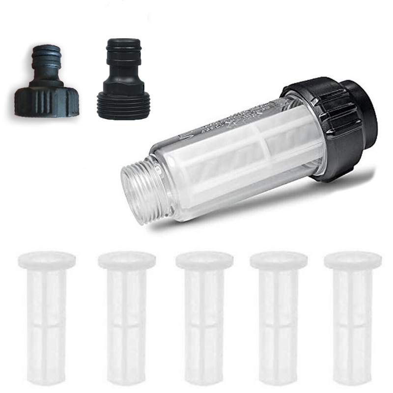 3/4 Zoll Gartenschlauchfilter, Wasserfilter Für Hochdruckreiniger Mit 5 Filtereinsätzen Und 2 Schnellanschlussadaptern, Gartenschlauchfilter Für Gartenpumpe