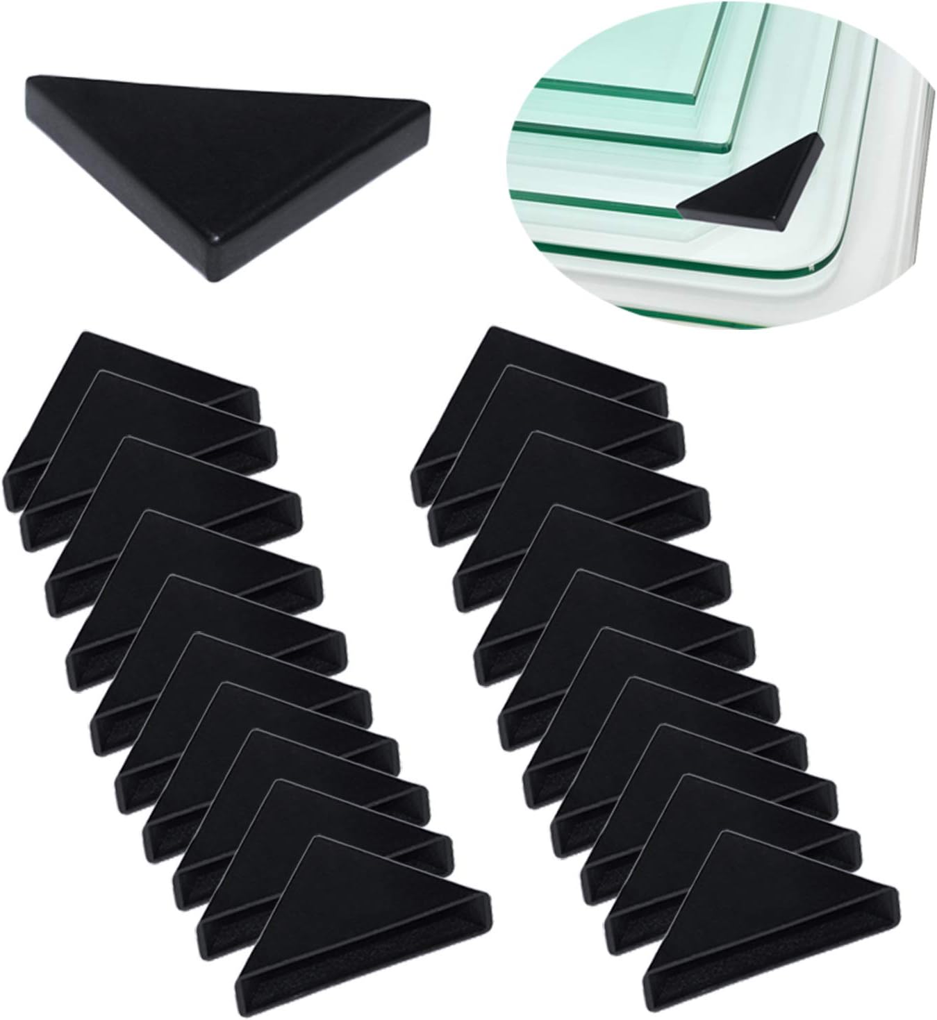 Eckenschoner - 50 Stück Dreieckige Eckenschoner Für Glastische (8 Mm X 50 Mm)