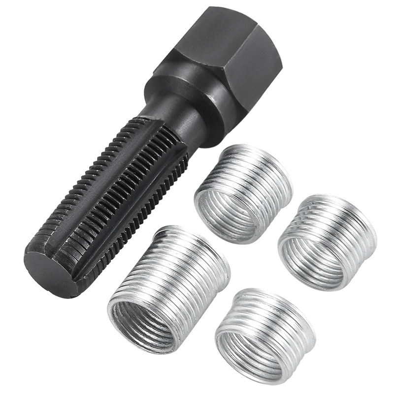5-teiliges Zündkerzengewinde-reparaturwerkzeug-set M14 X 1,25, Zündkerzen-nachgewinde, Zylinderkopf-nachgewinde-kit 4 Einsätze