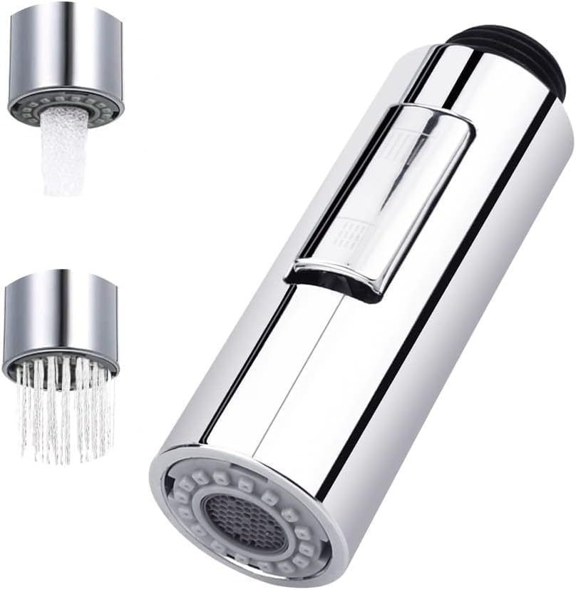 Ausziehbarer Duschkopf, 2-modus-wassersprudler, Chrom, Ersatz-duschkopf, Badezimmer, Küche (glänzend)