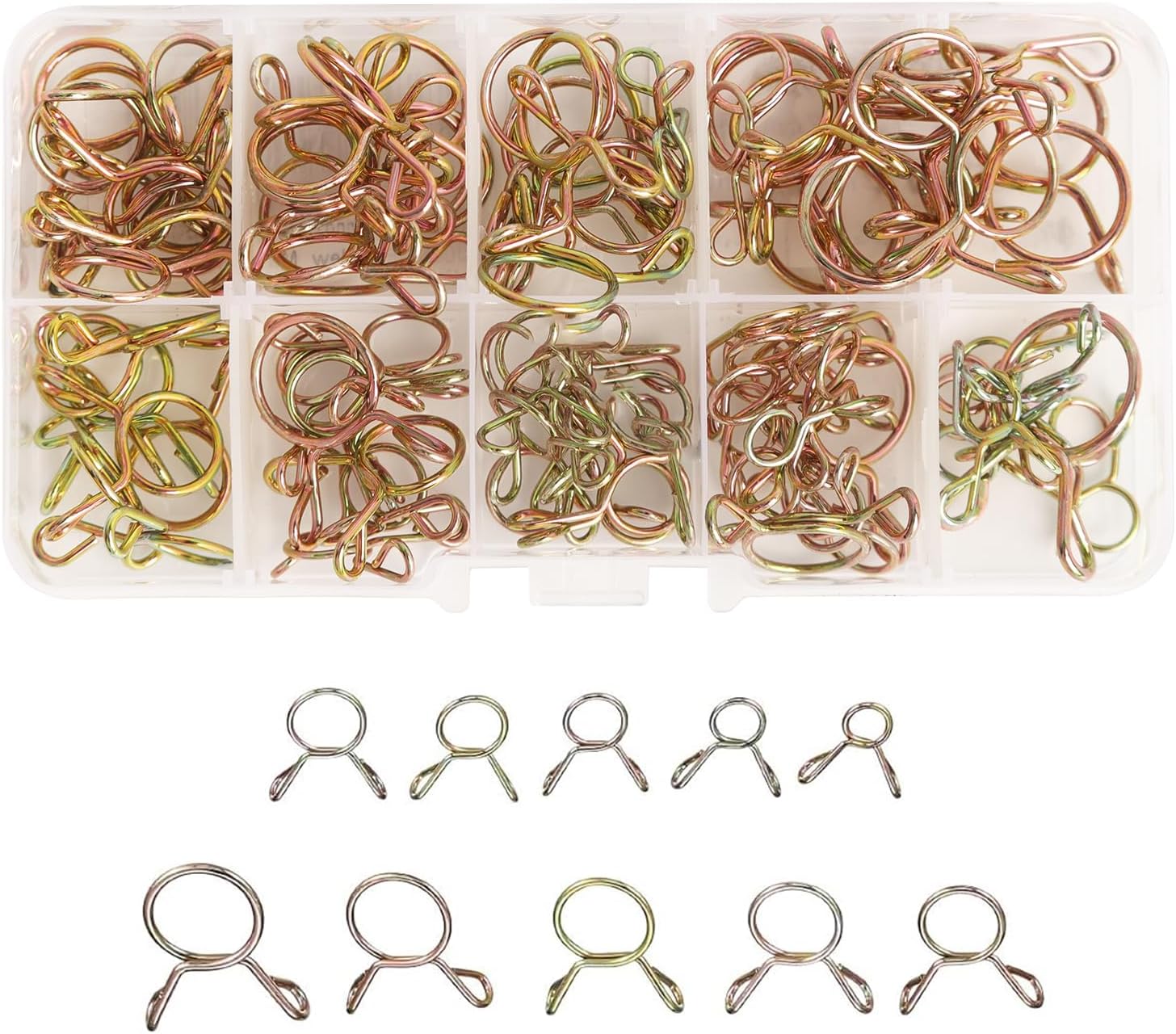 Kraftstoffschlauchschelle, 100 Stück M5-14 Schlauchfederclips, Federschlauchschellen Für Luftschlauch, Kraftstoffschlauch, Silikonschlauch, Vakuumschlauch