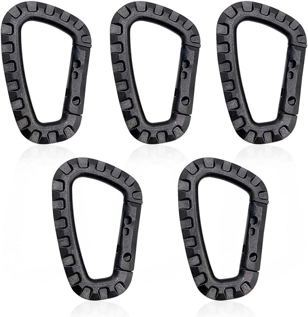 5er-pack Kunststoffkarabiner, Langlebiger Militärischer Taktischer D-förmiger Karabiner, Multifunktionaler Rucksackclip Für Camping, Wandern, Angeln, Fitnessstudio