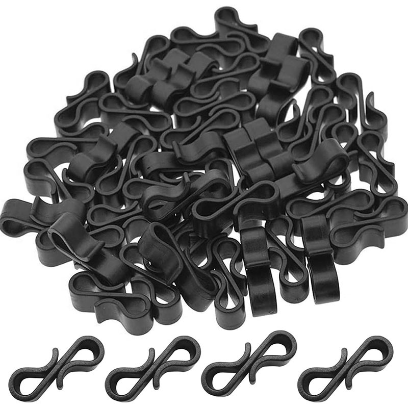 100 Stück Schwarze Girlandenhaken Für Den Außenbereich, Wiederverwendbare Dachrinnenhaken Aus Kunststoff Zum Aufhängen Von Weihnachtslichtern, Weihnachtsbaumschmuck