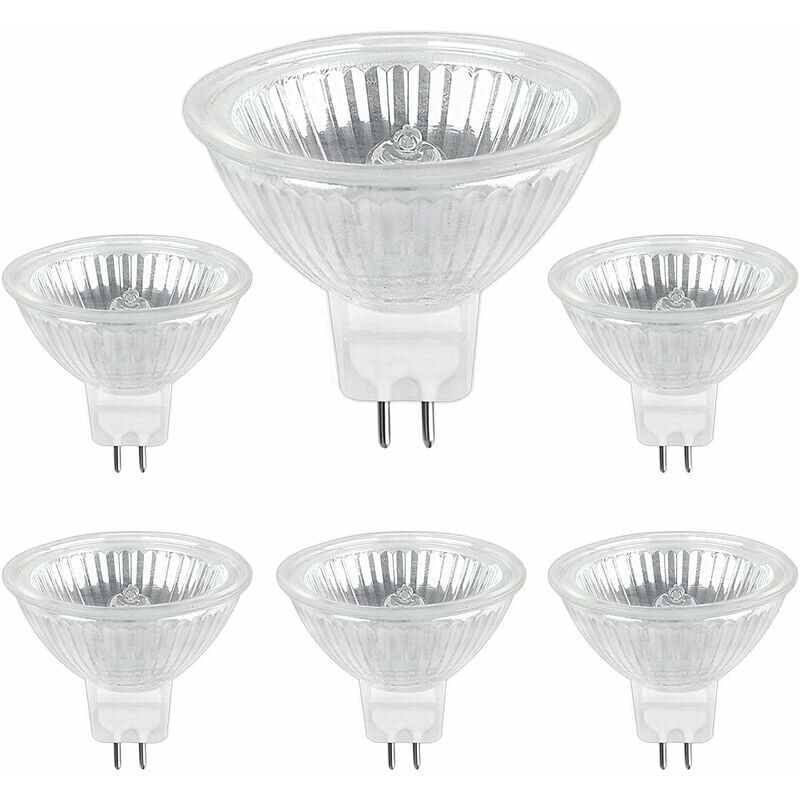 800lm Warmweiß 2700k Dimmbare Halogenlampe Gu5.3 50w 12v Halogenstrahler Mr16 6er-pack