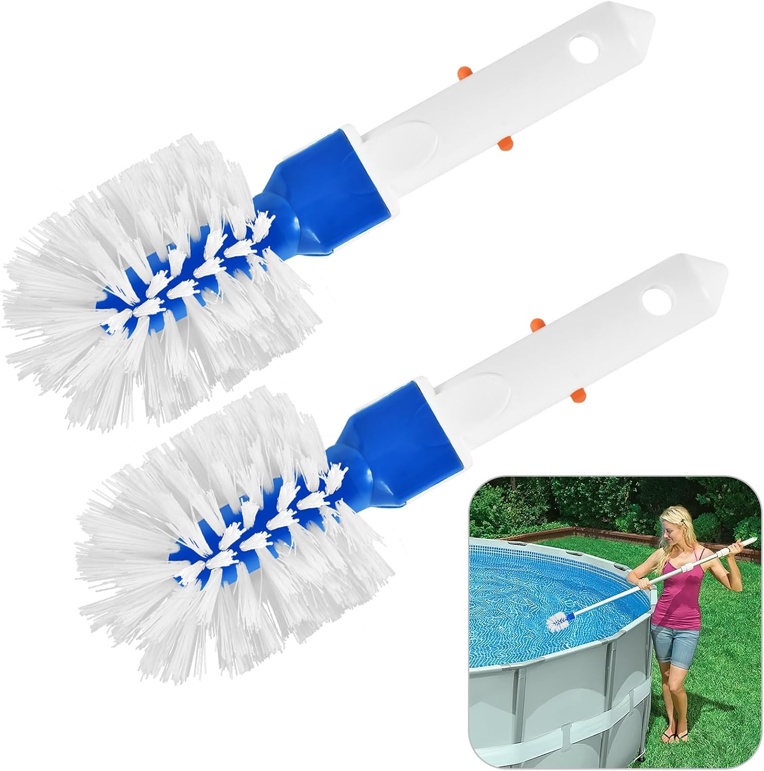2 Stück Pool-reinigungsbürsten, Runde Poolbürste, Pool-eckbürste, Poolbürste Zum Reinigen Von Schmutz In Pools, Badezimmern Und Ecken