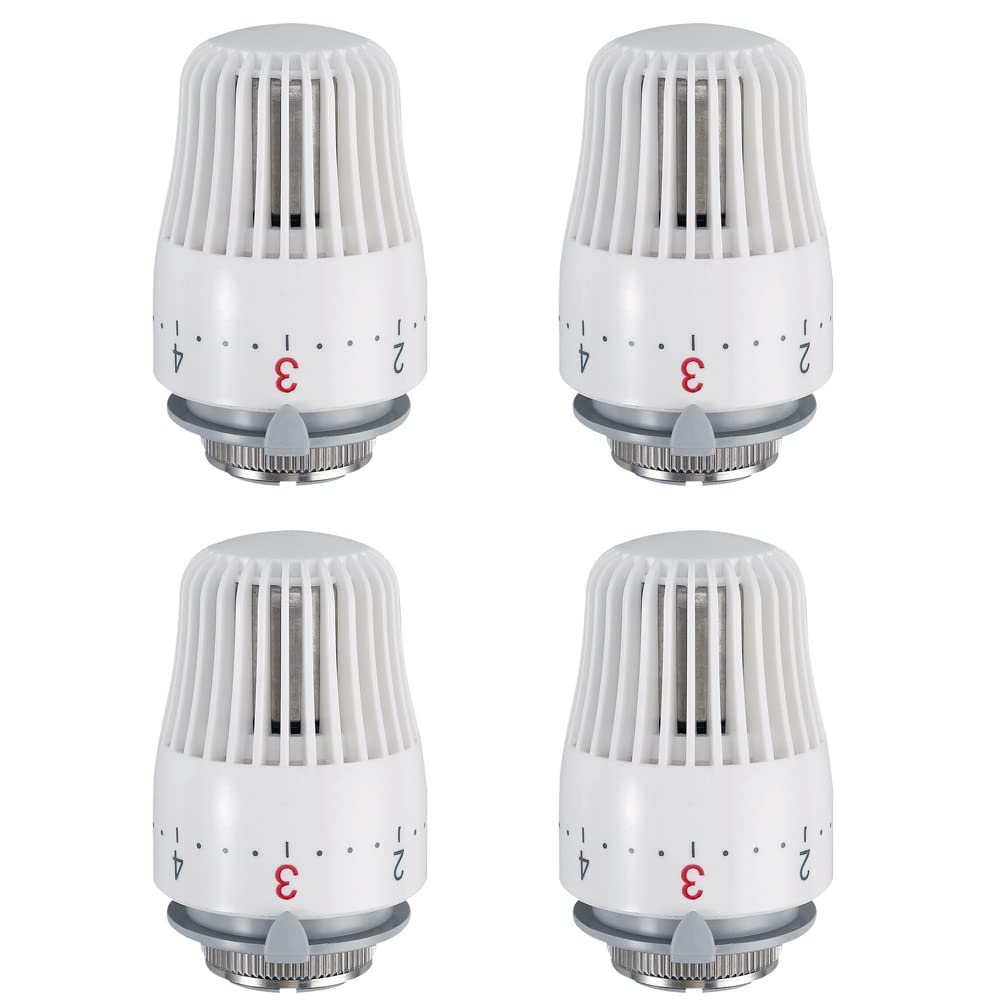 4er Set Thermostatkopf, Ersatzkopf Für M30 X 1,5 Heizkörperventil, Thermostatisches Heizkörperventil