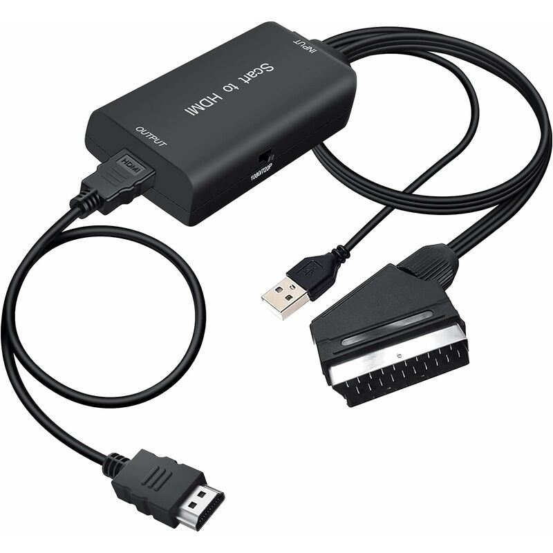 Hdmi Scart Adapter, Scart Auf Hdmi Konverter Adapter Kompatibel 720p/1080@60hz Für Hdtv Dvd Blu-ray Set Top Box Hd Player Usw