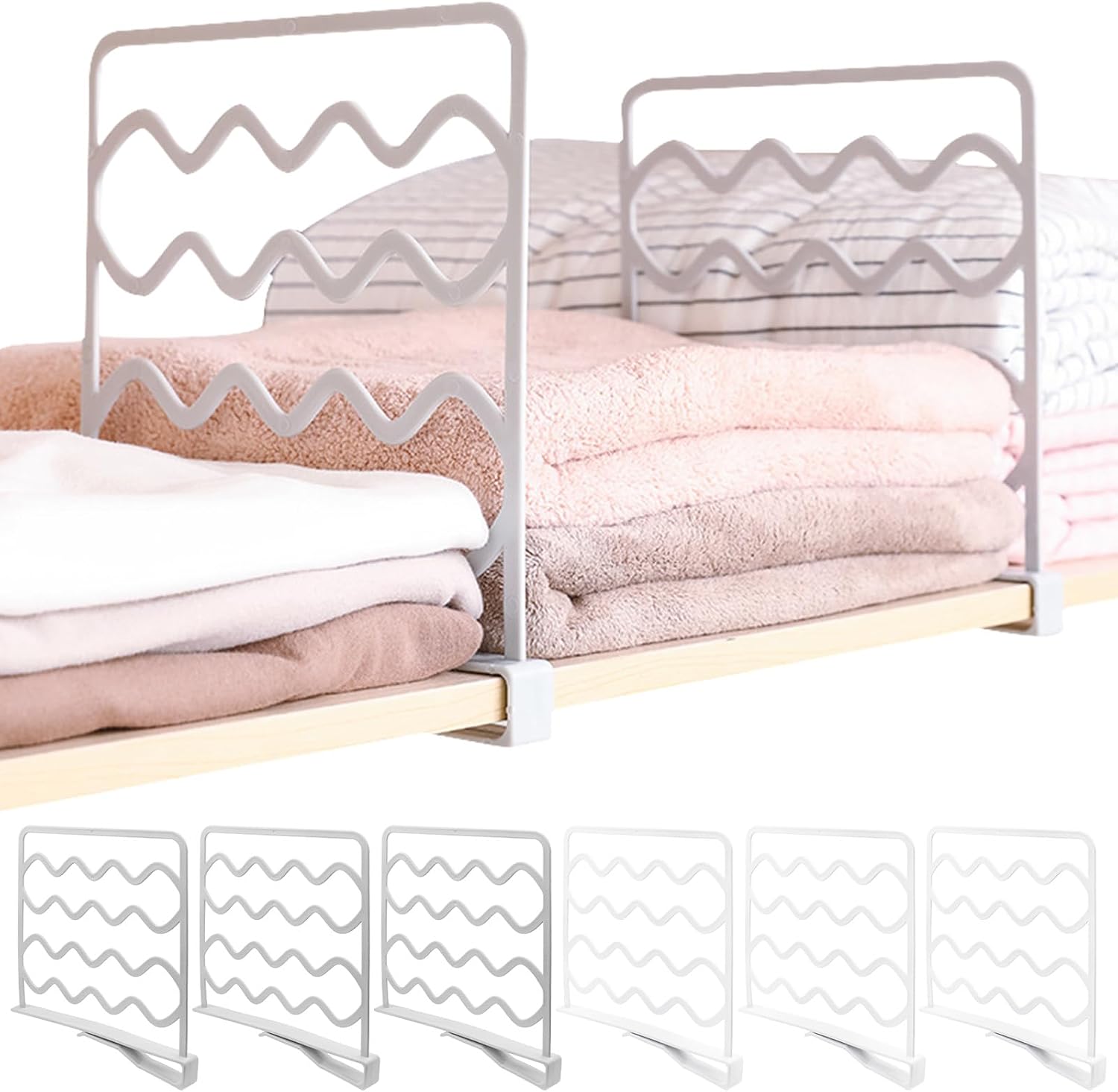 Regalteiler 6 Stück, Kunststoff-kleiderschrank-aufbewahrungsregale, Kleiderschrank-kleideraufbewahrungsteile Für Schlafzimmer, Küche, Büro