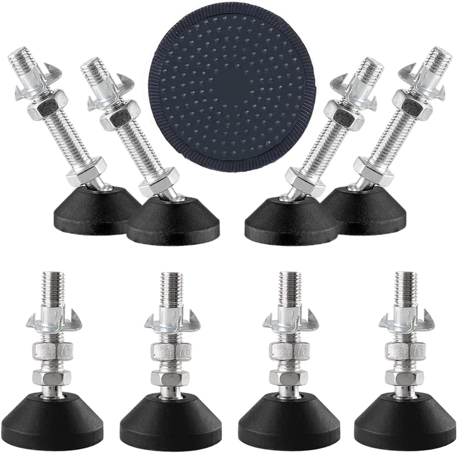 Nivellierfüße-set, 8 Stück, M8 X 50 X 50 Mm, 450 Kg Tragkraft, Höhenverstellbare Drehfüße Für Möbel.