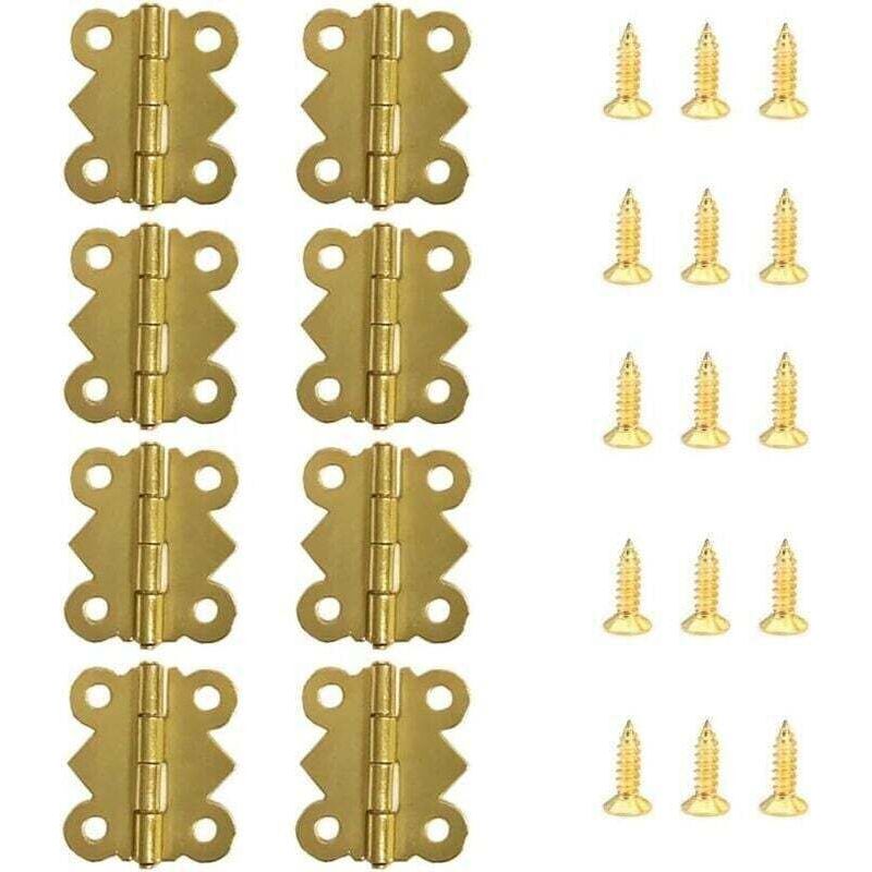 Möbelscharniere, 50 Stück Mini-schmetterlingsscharniere, Retro-messingscharniere Mit 200 Ersatzschrauben (20 X 17 Mm)
