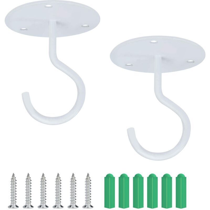 Deckenhaken, Zur Schraubmontage, Wandhaken Für Hängelampen, Gartenpflanzenkörbe, Pflanzgefäße, Vogelhäuser, Laternen, Windspiele, Moskitonetze (2er-pack)