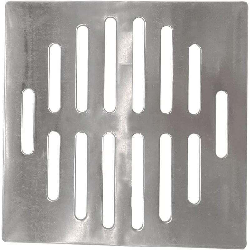 Abflussstopfen Aus Edelstahl, Quadratisch, 15 Cm, 14 Löcher, Silber