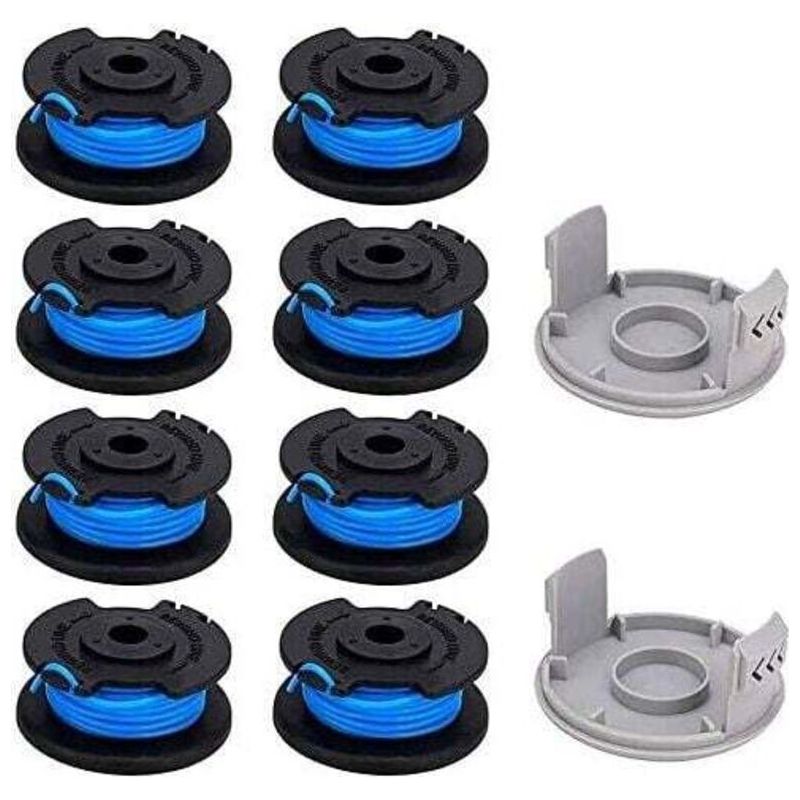 Packung Mit 10 Ersatzspulen (0,065 Zoll) Für Ryobi 18v, 24v Und 40v Akku-rasentrimmer, Kompatibel Mit Dem Ryobi One+ Ac14rl3a 11ft Akku-rasentrimmer, 8 Spulen + 2 Trimmerkappen