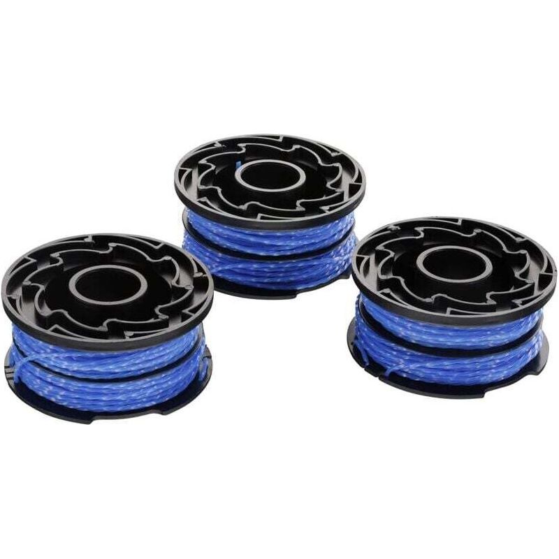 Black+decker 3er-pack Ersatzspulen Für Freischneider, Reflex Plus Automatische Fadenvorschubspule, 3 X 12 M Nylonfaden, 1,5 Mm Durchmesser, A6441x3-xj Blau