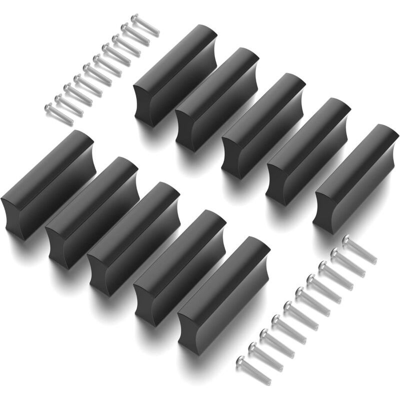 Set Mit 10 Schwarzen 32-mm-möbelgriffen, Schrankgriffen, Küchenschrankgriffen, Schubladengriffen, Schwarzen Türgriffen Für Schubladen, Schränke, Möbel (matt Schwarz)