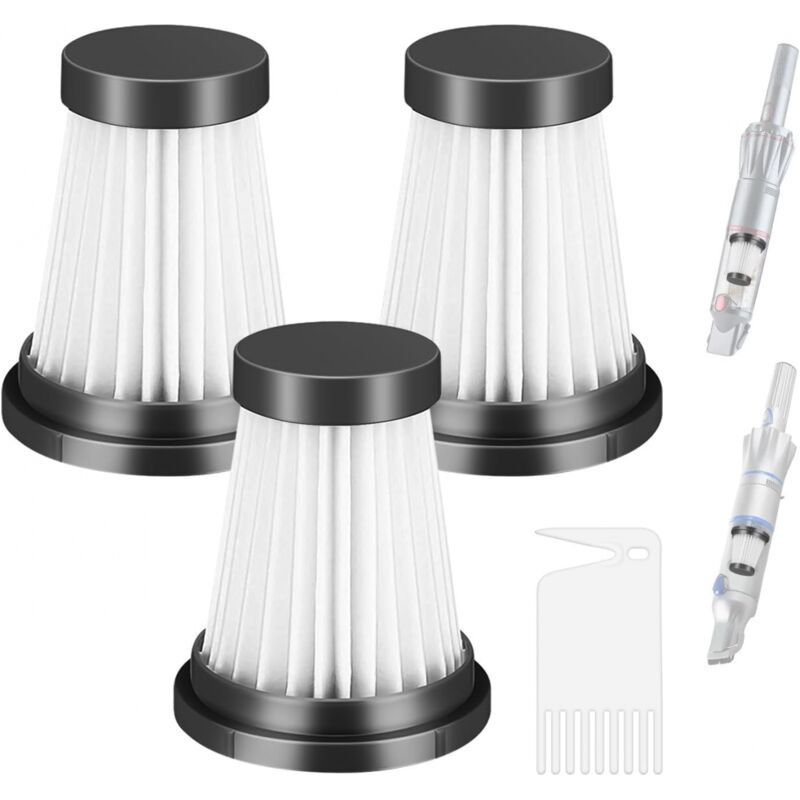3er-pack Filter Für Moosoo K12, K12 Pro, K13 Akku-staubsauger, Für Genius Invictus One 1.0 X7, 2.0 Staubsauger, Ersatzteilfilter, Haushaltsreinigungsfilter