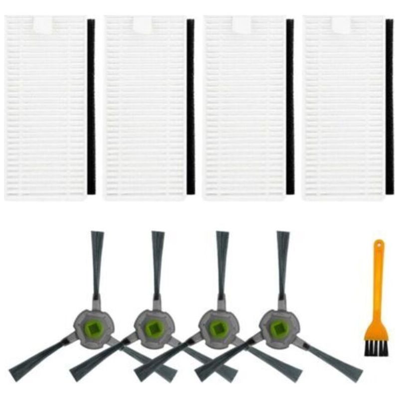 Set Mit 8 Seitenbürsten Für Lefant U180 M210 Pro M201 L3 Saugroboter, Bestehend Aus 4 Seitenbürsten, 4 Filtern Und 1 Reinigungsbürste.