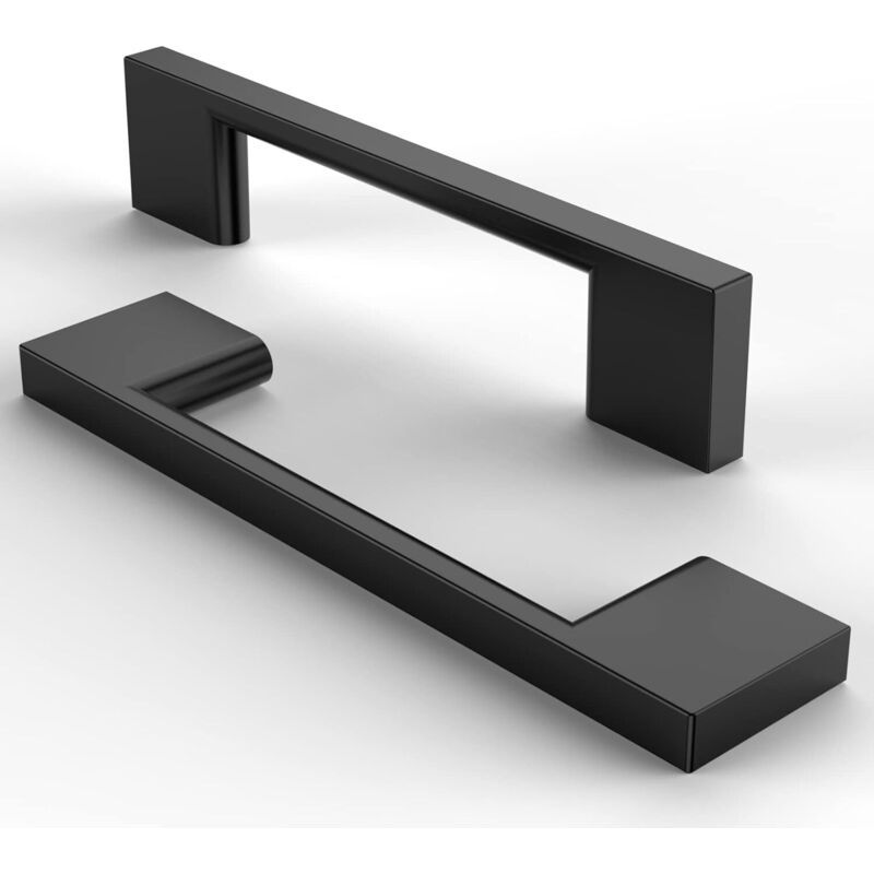 Möbelgriffe Aus Gebürstetem Edelstahl – 5-teiliges Set Für Schubladen, Schränke Und Küchen (schwarz, 96 Mm Lochabstand)