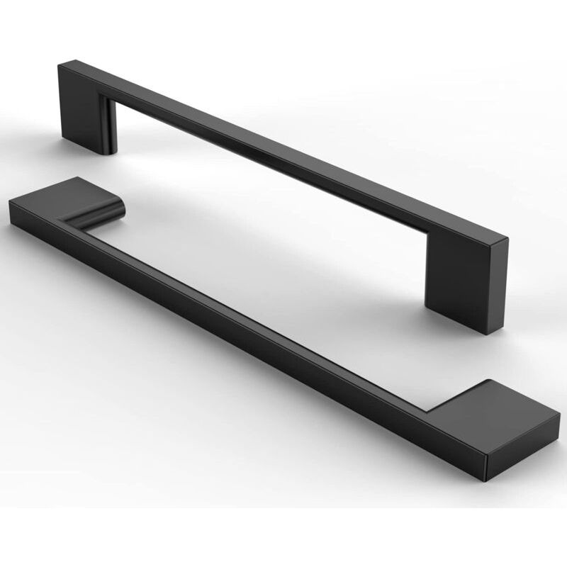 Möbelgriffe Aus Gebürstetem Edelstahl – 5-teiliges Set Für Schubladen, Schränke Und Küchen (schwarz, 160 Mm Lochabstand)