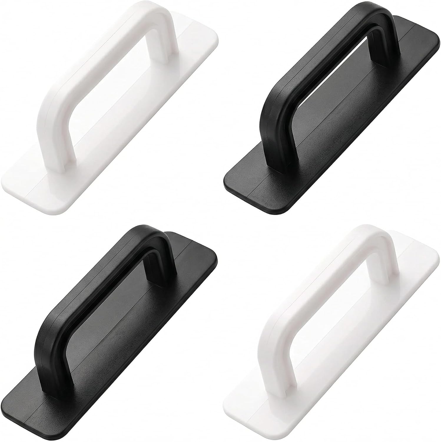 Selbstklebender Außentürgriff, Möbelgriff Ohne Bohren, 4 Stück (2 Schwarze Und 2 Weiße)