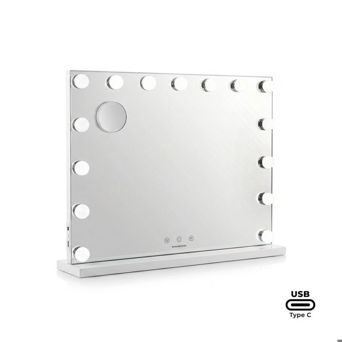 Schreibtischspiegel - Innovagoods - Vanity Hollywood - 15 Led - 3 Farben - Einstellbare Helligkeit
