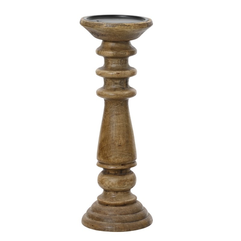 Eleganter Candelabro Aus Natürlichem Mangoholz 12 × 12 × 36 Cm
