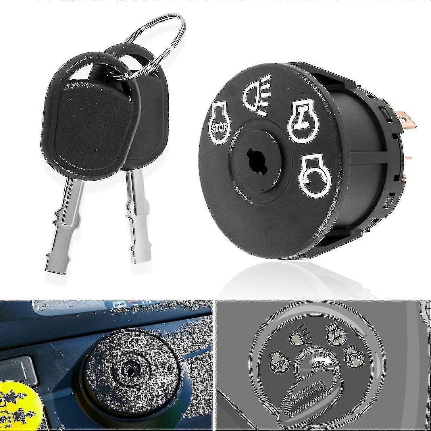 Anlasser-zündschalter Mit 2 Schlüsseln Passend Für John Deere Traktoren Der X100-serie X300 X304 X310 X320 X324 X330 X340 X350 X354 X360 X370 X380 X384 X390 X500 X5