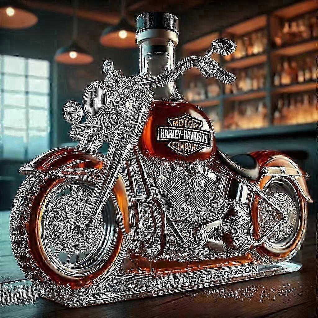 Whiskyflasche In Motorradform – 3d-gravierte Glaskaraffe, Einzigartiges Geschenk Für Männer, Väter, Ehemänner Und Hausbar-liebhaber