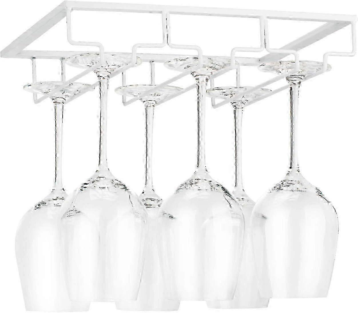 Weinglasregal – Unterbau-weinglashalter, Stielglasaufbewahrung, Metall-organizer Für Bar Und Küche, Schwarz Braun 5 Reihen, 1 Packung