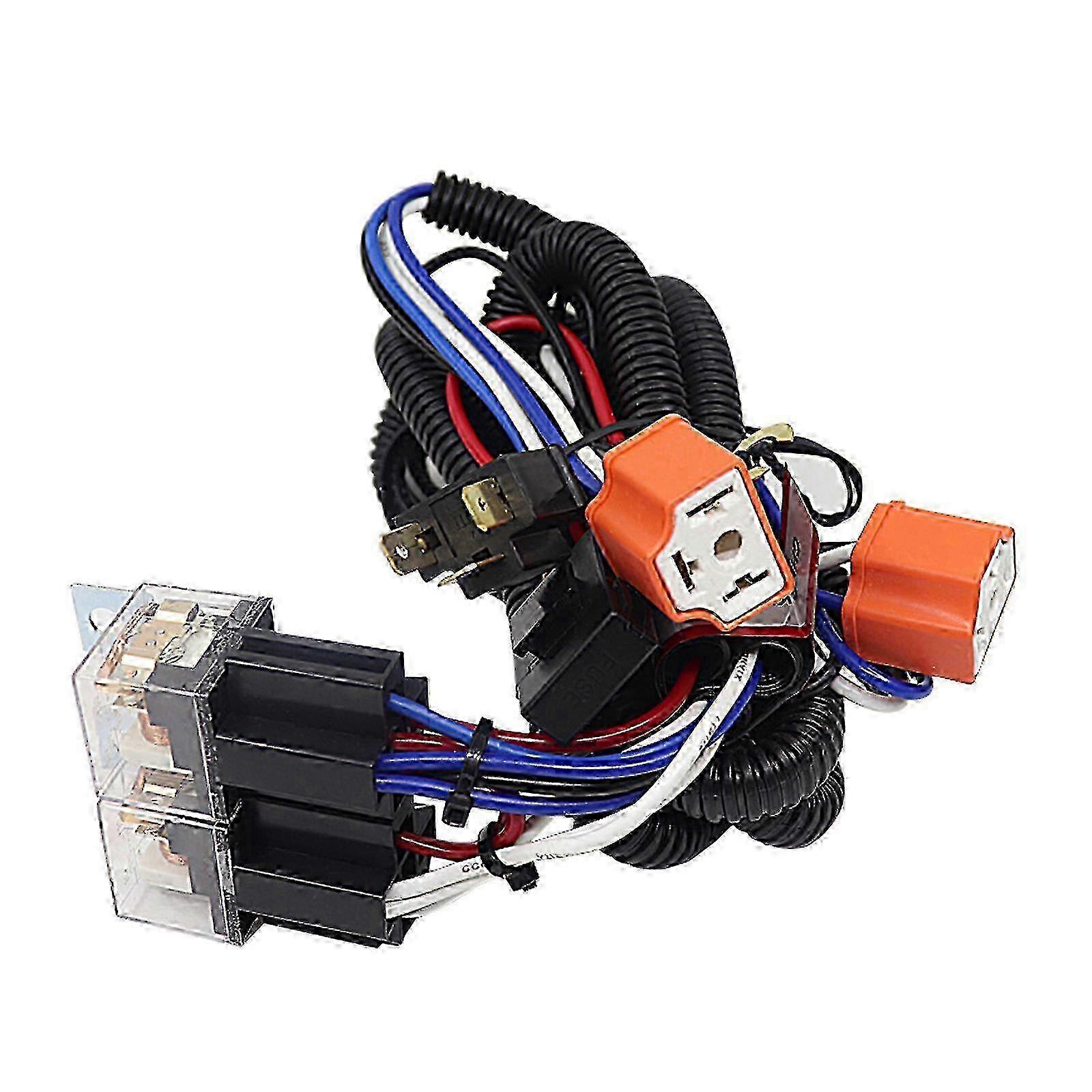 H4-led-scheinwerfer-lichtleisten-kabelbaum-relais-kabelsatz Für Autos - Yvan Orange 24 V