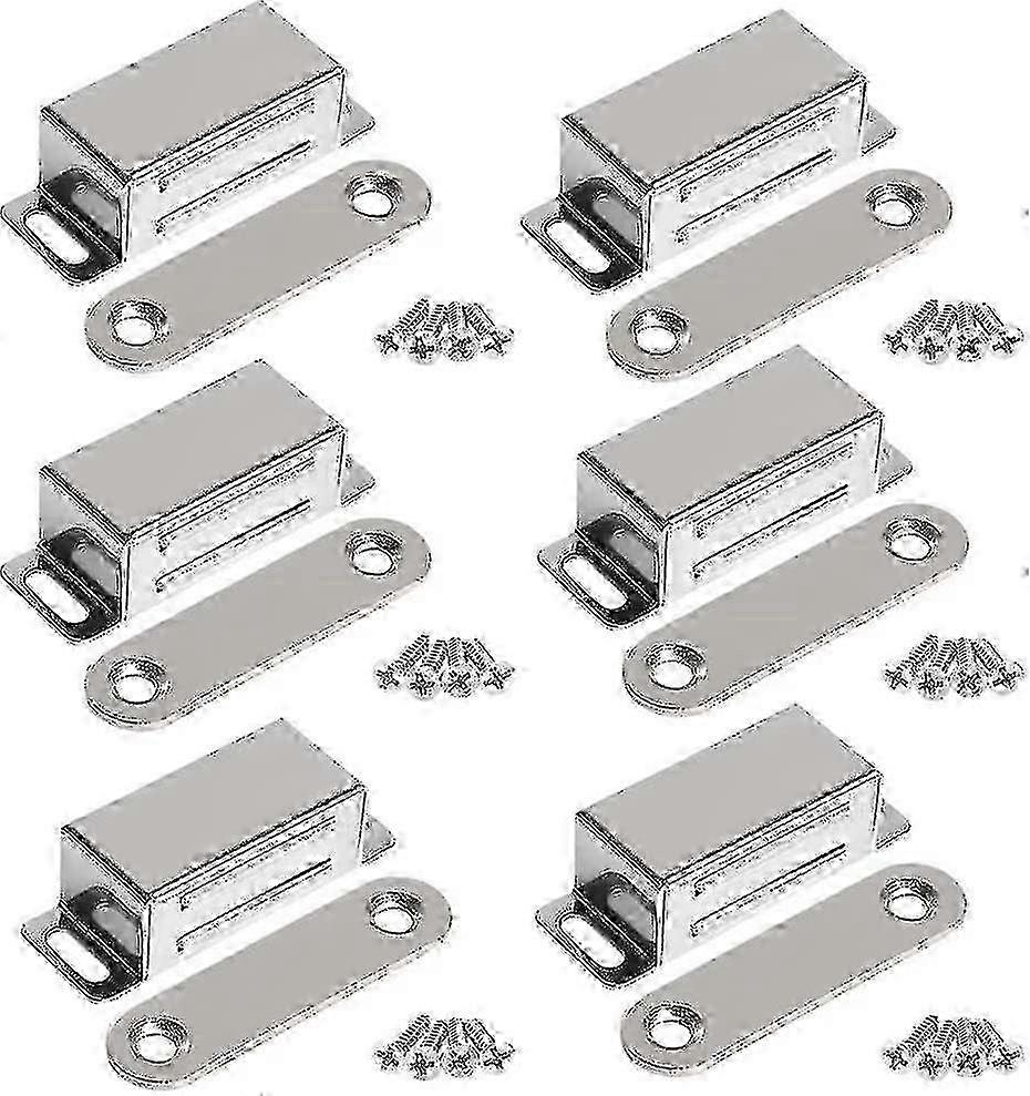 Hochleistungs-magnete Für Schranktüren, 10 Kg Haftkraft, Edelstahl, 6er-pack Mit Schrauben