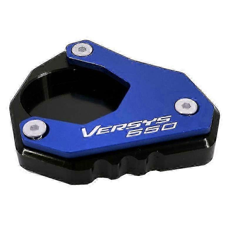 Cnc-gefräste Seitenständer-verlängerungsplatte Für Kawasaki Versys 650 Abs (2010–2023, 2019, 2015). Blau