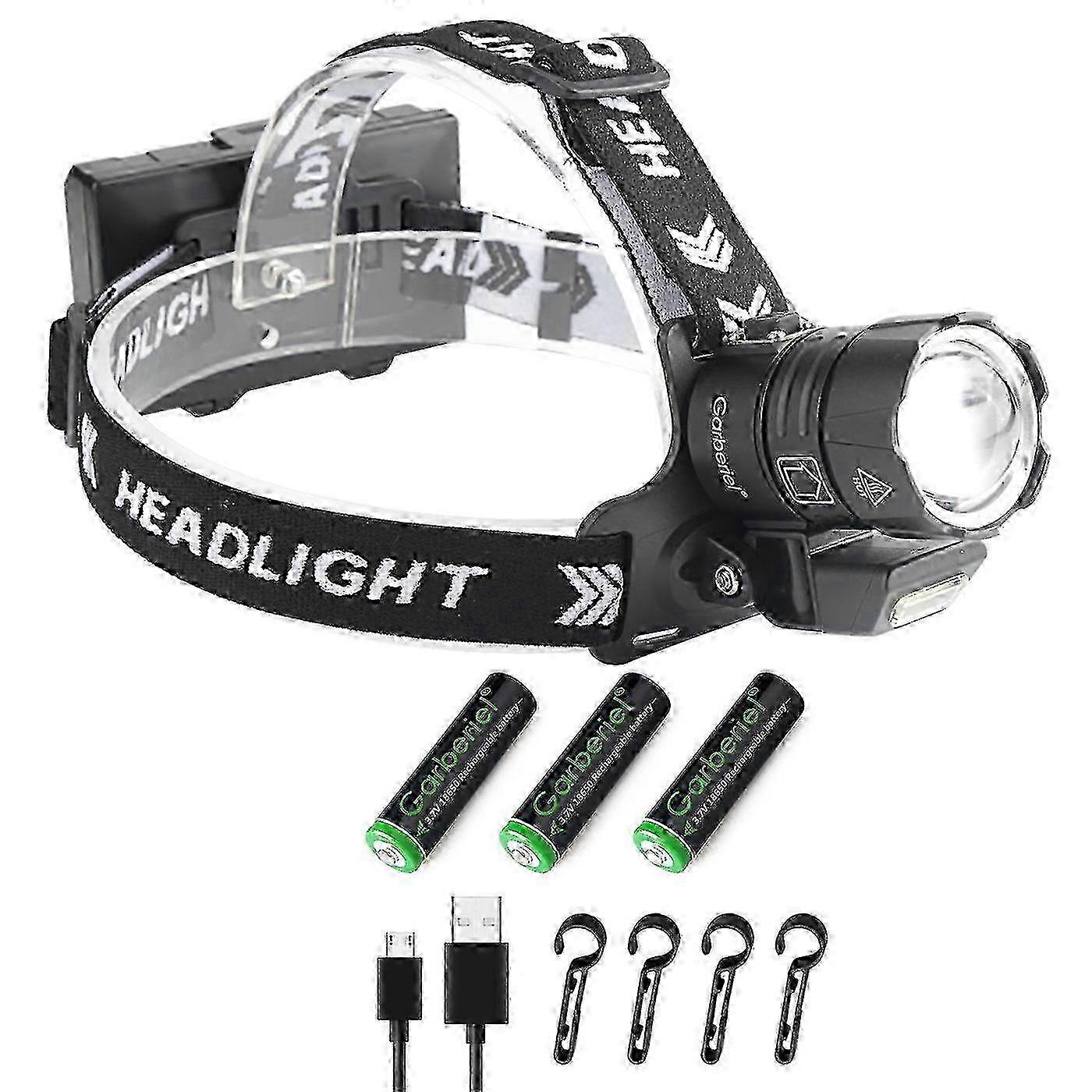 Wiederaufladbare Usb-stirnlampe Xhp90+cob Mit 990.000 Lumen, 4 Zoomstufen Und Ipx6-wasserschutz