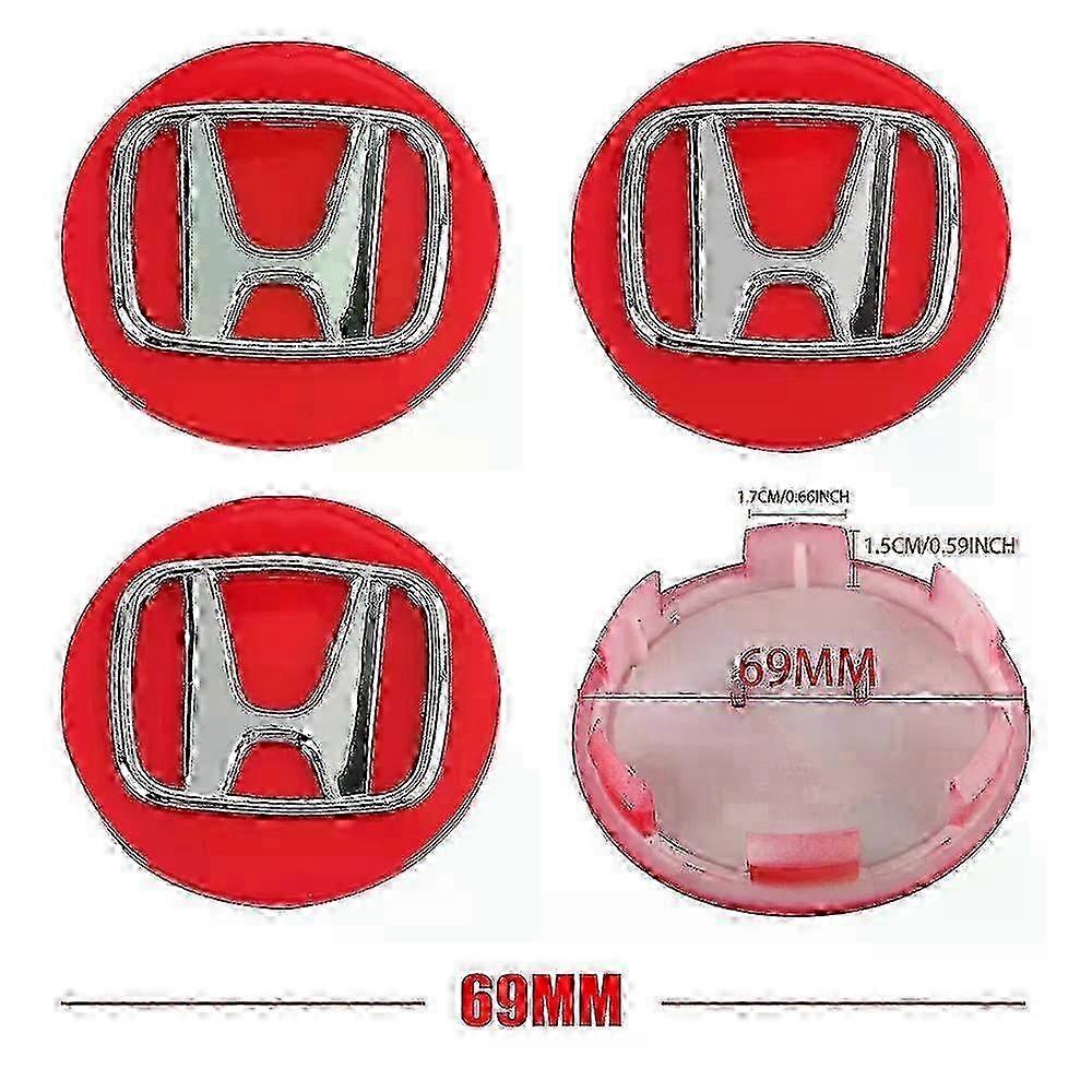 4-teiliges Set Radnabenkappen-abdeckungen, Passend Für Honda Civic Jazz Adv 150 Inspire Xr-v Cr-v Ur-v Fit Type R (56/58/60/69 Mm) Lgg-bt-rdsl-69